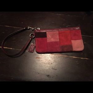 Suede Coach Wristlet